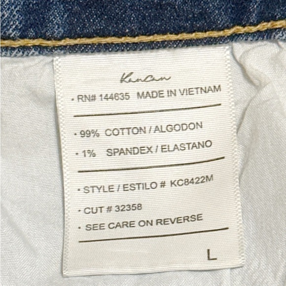 Kancan Distressed Denim Asymmetrical Hem Skirt - Size Large - Picture 8 of 8